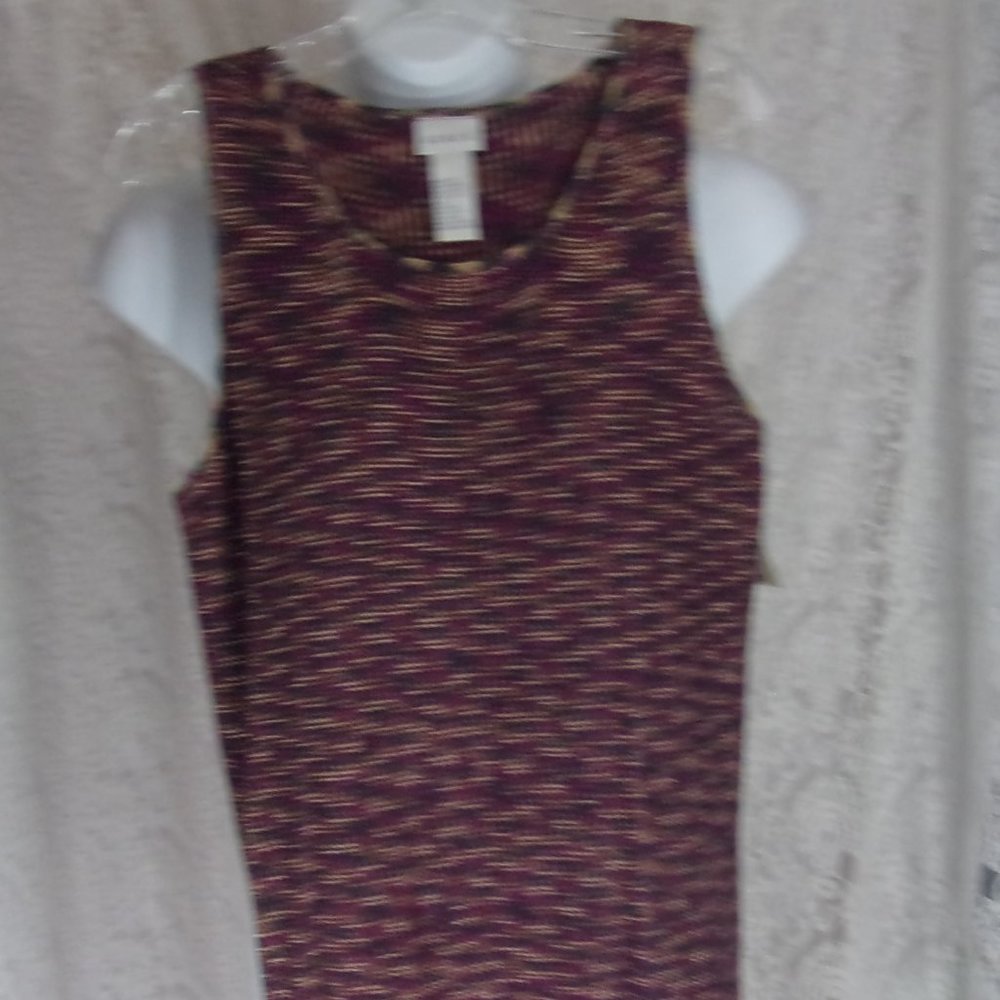 Koret Sweater Knit Tank Multi Plum Weave Size L  NWT